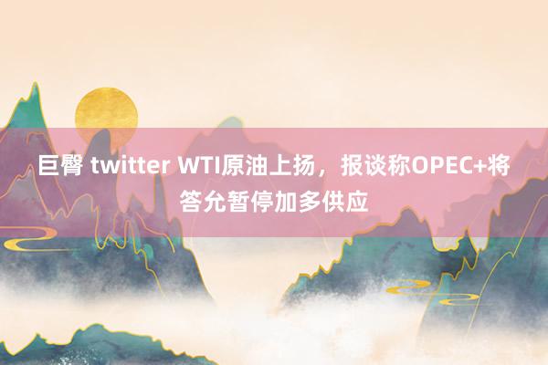 巨臀 twitter WTI原油上扬，报谈称OPEC+将答允暂停加多供应