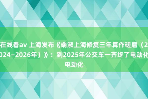 在线看av 上海发布《端淑上海修复三年算作磋磨（2024—2026年）》：到2025年公交车一齐终了电动化